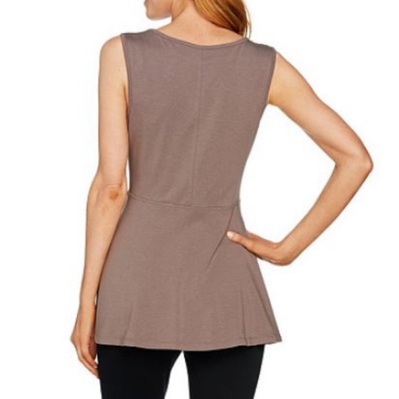 AnyBody Cozy Knit Swing Peplum Sleeveless Top 3952 - Picture 2 of 3